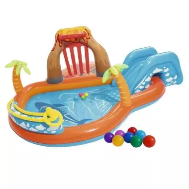 Надувной игровой центр Bestway 53069 Лагуна с горкой и шариками Надувной игровой центр Bestway 53069 Лагуна с горкой и шариками