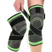 Наколінник Бандаж колінного суглоба Knee Support Copper Чорно-зелений фіксатор коліна Компресійний від травм розтягувань