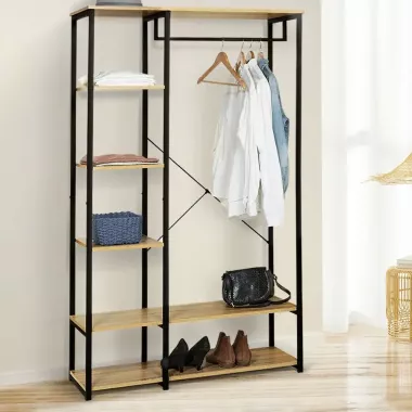 Підлогова вішалка-стелаж для одягу та взуття / Відкритий стелаж з полицями 167х40х90см