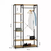 Підлогова вішалка-стелаж для одягу та взуття / Відкритий стелаж з полицями 167х40х90см