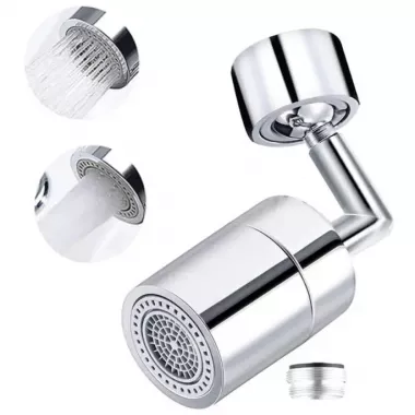 Насадка на кран Water для смесителя. Аэратор поворотная головка на 720 градусов с 2 режимами изогнутый вращающийся