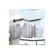 Вішалка настінна сушарка для одягу з алюмінієвого сплаву для балкона, 3 секції SKLM-2 ((101+23)*10*6.5)