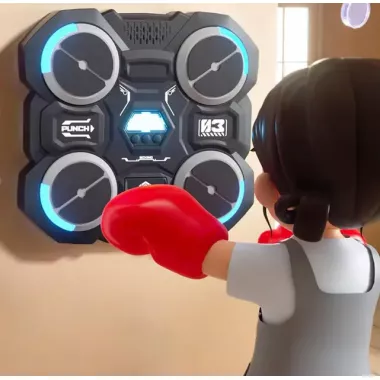 Настенный боксерский тренажер / музыкальная машина-тренажер с подсветкой (4 цели) + перчатки