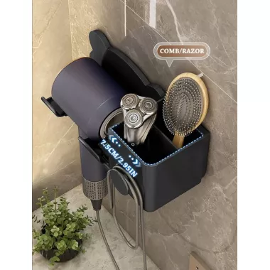 Настенный держатель полка для фена и штекера Storage Shelf