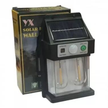Настенный уличный светильник с солнечной панелью, фонарь с датчиком на движение SOLAR WALL LAMP YX-777 Black Настенный уличный светильник с солнечной панелью, фонарь с датчиком на движение SOLAR WALL LAMP YX-777 Black