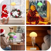 Настольная лампа ночник в виде медузы с движениями, оборотами и цветопередачей RGB