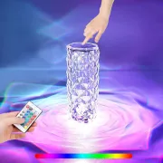 Настільна лампа Роза з пультом RGB Crystal Rose. Проекційний світильник-торшер нічник rose diamond table lamp кристал