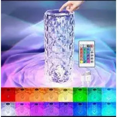 Настольная лампа Роза с пультом RGB Crystal Rose. Проекционный светильник-торшер ночник rose diamond table lamp кристалл