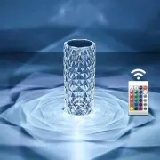 Настільна лампа Роза з пультом RGB Crystal Rose. Проекційний світильник-торшер нічник rose diamond table lamp кристал