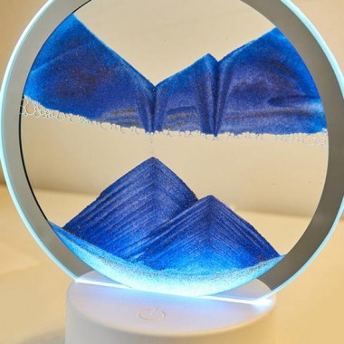 Настольная LED лампа ночник RGB Песочные часы 3D Sandscape. Картина Подвижный песок