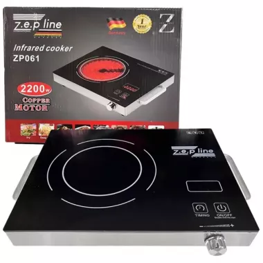 Настольная плита электрическая сенсорная инфракрасная одноконфорочная Zepline ZP-061 2200 Вт Настольная плита электрическая сенсорная инфракрасная одноконфорочная Zepline ZP-061 2200 Вт