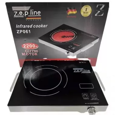 Настольная плита электрическая сенсорная инфракрасная одноконфорочная Zepline ZP-061 2200 Вт Настольная плита электрическая сенсорная инфракрасная одноконфорочная Zepline ZP-061 2200 Вт