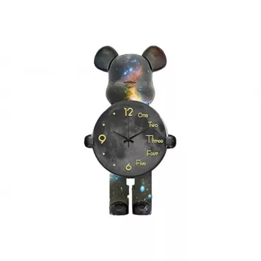 Настольные Часы Фигурка Медведь Bearbrick Космические 30 см