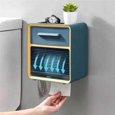 Навесной органайзер-держатель для туалетной бумаги с полкой и отделениями для салфеток,бумаг,пакетов