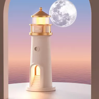 Нічний маяк з проекцією місяця  LightHouse проектор місяця з акумулятором