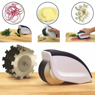 Нож для нарезки 3 в 1 Rolling Mincer w-53 и Tenderizer с чесночным прессом овощерезка