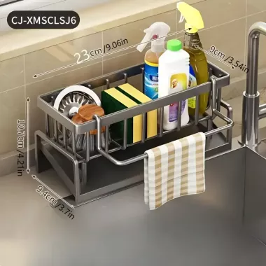 Органайзер для кухонной раковины, прочная полка для раковины, многофункциональный полка для хранения губок и кухонных принадлежностей SKLM-8