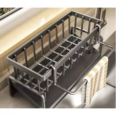 Органайзер для кухонной раковины, прочная полка для раковины, многофункциональный полка для хранения губок и кухонных принадлежностей SKLM-8