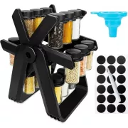 Органайзер для специй и приправ YZDJQX Набор 18 стеклянных емкостей на вращающемся колесе