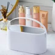 Органайзер корзинка бокс емкость настольная для косметики с зеркалом подсветкой от USB