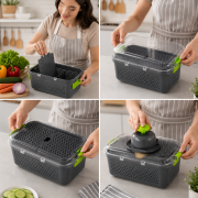 Овочерізка Мультислайсер vegetable cutter / Мультислайсер для овочів та фруктів / Механічний ручний подрібнювач