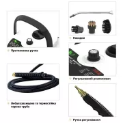 Пароочиститель для уборки дома 2500 Вт с насадками, устройство для дезинфекции 220 В + аксессуары, 1200 мл