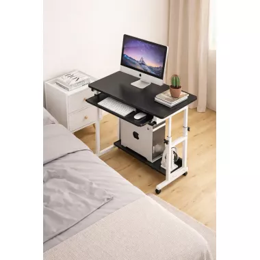 Передвижной компьютерный стол DASH-1845 80х45х69-85 см Чёрный Передвижной компьютерный стол DASH-1845 80х45х69-85 см Чёрный