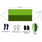 Подвесной гамак с москитной сеткой HIeha нейлоновый, с карманом, полный комплект