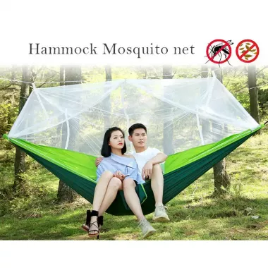 Подвесной гамак с москитной сеткой HIeha нейлоновый, с карманом, полный комплект