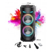 Портативная Bluetooth-колонка Sing-e ZQS4239 с LED-подсветкой / Беспроводная колонка для вечеринок с микрофоном 30W