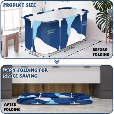 Портативна складна ванна / Сімейна СПА-ванна / Складна переносна ванна з каркасом 120x55*50 см