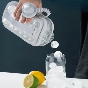 Портативная силиконовая форма для льда бутылка 2 в 1 ICE CUBE TRAY складная на 17 шариков