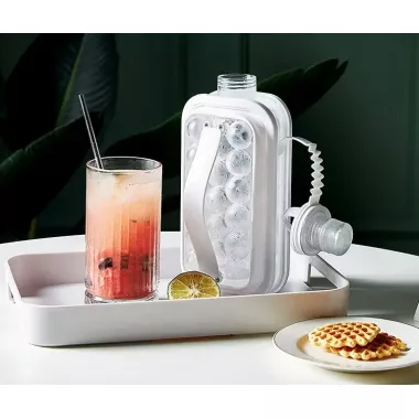 Портативная силиконовая форма для льда бутылка 2 в 1 ICE CUBE TRAY складная на 17 шариков