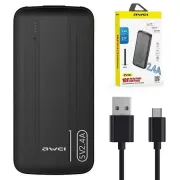 Портативный аккумулятор AWEI P20K 10000mAh 2USB / Повербанк для телефона