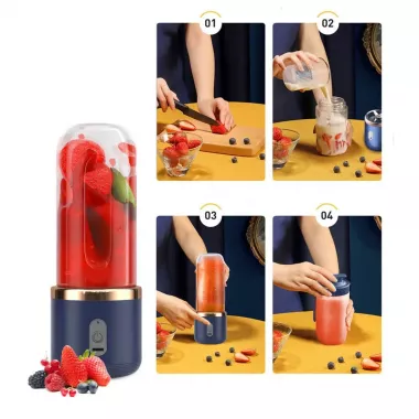 Портативный аккумуляторный мини-блендер для смузи и фреша 400 мл