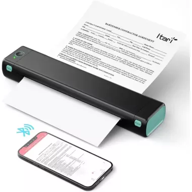 Портативный аккумуляторный термопринтер M15 для печати на термобумаге А4, беспроводной, Bluetooth/USB, черный