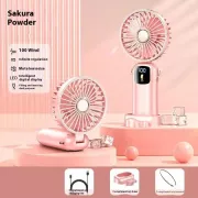 Портативный мини вентилятор Mini fan AND892 с подставкой для телефона и дисплеем