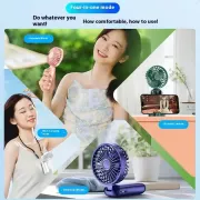 Портативный мини вентилятор Mini fan AND892 с подставкой для телефона и дисплеем