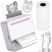 Портативный термопринтер с Bluetooth + рулон термобумаги, C19 / Мини принтер для печати