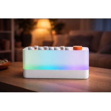 Портативный звуковой генератор 3в1 / Умная колонка с RGB-подсветкой / Ночник с таймером, на аккумуляторе, для сна, релаксации и медитации