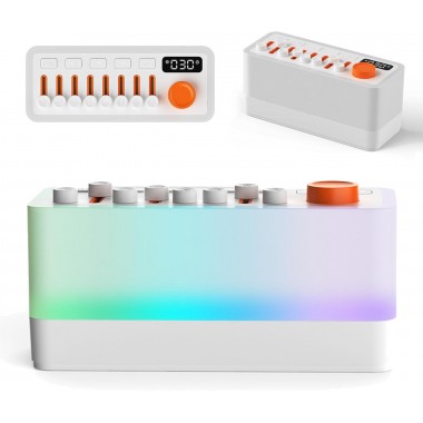 Портативный звуковой генератор 3в1 / Умная колонка с RGB-подсветкой / Ночник с таймером, на аккумуляторе, для сна, релаксации и медитации
