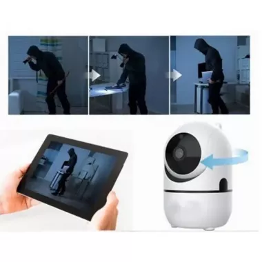 Поворотная IP камера QC011 беспроводная WiFi для видеонаблюдения со звуком и ночным видением