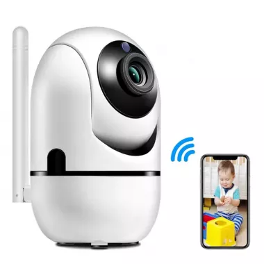 Поворотная IP камера QC011 беспроводная WiFi для видеонаблюдения со звуком и ночным видением