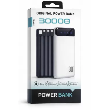 PowerBank PB-461 / Портативний зарядний пристрій 30000 mAh з цифровим дисплеєм