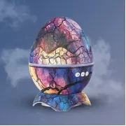 Проектор галактики Яйцо, ночник звёздного неба лазерный, с Bluetooth колонкой, пультом - Радуга