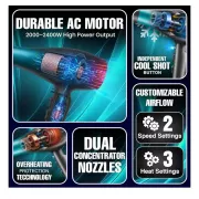 Профессиональный мощный фен для волос VGR V-455 с холодным и горячим воздухом 2400 Вт