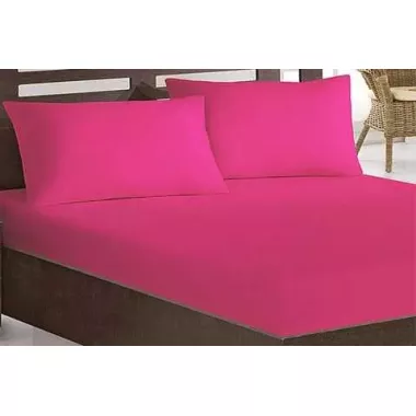 Рожеве Простирадло махрове на резинці з наволочками Anisa (220х240+30 см)