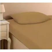 бежеве Простирадло махрове на резинці з наволочками Anisa (220х240+30 см)