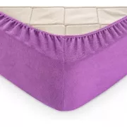 бузкове Простирадло махрове на резинці з наволочками Anisa (220х240+30 см)