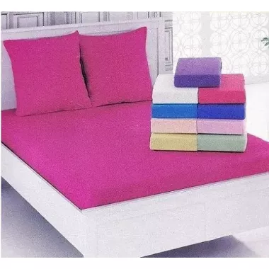 бузкове Простирадло махрове на резинці з наволочками Anisa (220х240+30 см) бузкове Простирадло махрове на резинці з наволочками Anisa (220х240+30 см)